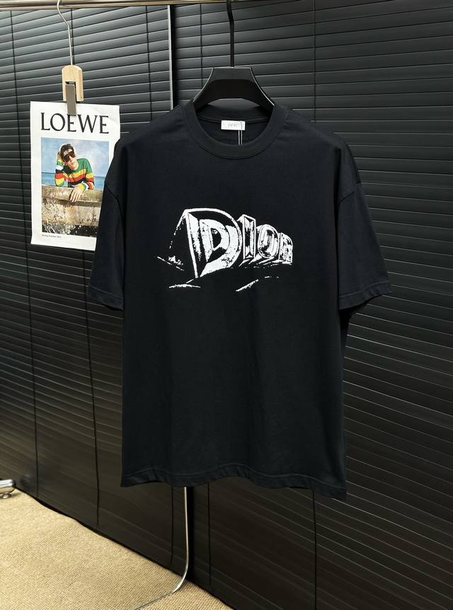 Dior 2025 Spring and Summer new unisex couple casual loose cotton round neck sho