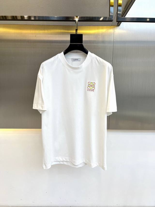 Loewe, 2025 Spring/Summer Men's New Round Neck Short Sleeve T-shirt. Imported wo
