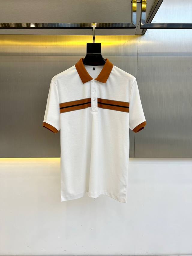 Zegn, 2025 Spring and Summer new men's fashion business casual short-sleeved Pol