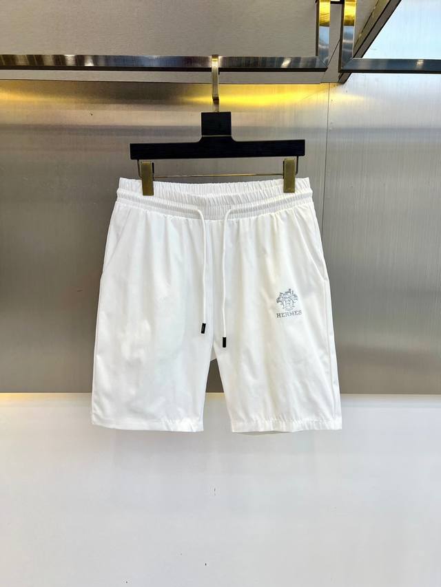 H Hermes, 25S new summer casual shorts! Drawstring printed logo design. Simple a