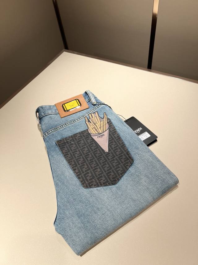 Fen*I Fendi 2025 Spring and Summer new Fd casual jeans! Original Italian factory