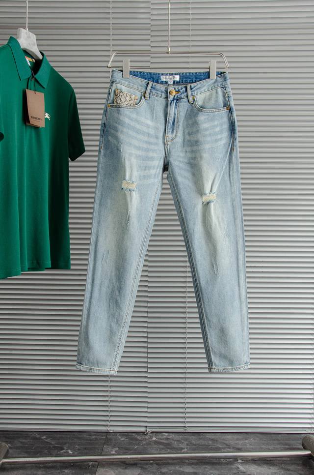 New# Di#* Or. Dior 2025Ss men's fashionable straight jeans! Rarely available thr