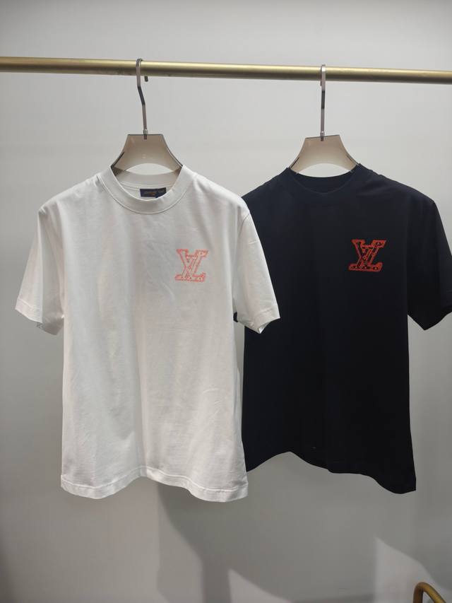 Lv2025 Spring and Summer New Releases Newest Short-sleeved Micro-wide Round Neck