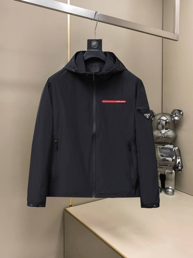 Mainly promote Prada's latest 2025 spring casual jacket with a stand-up collar a