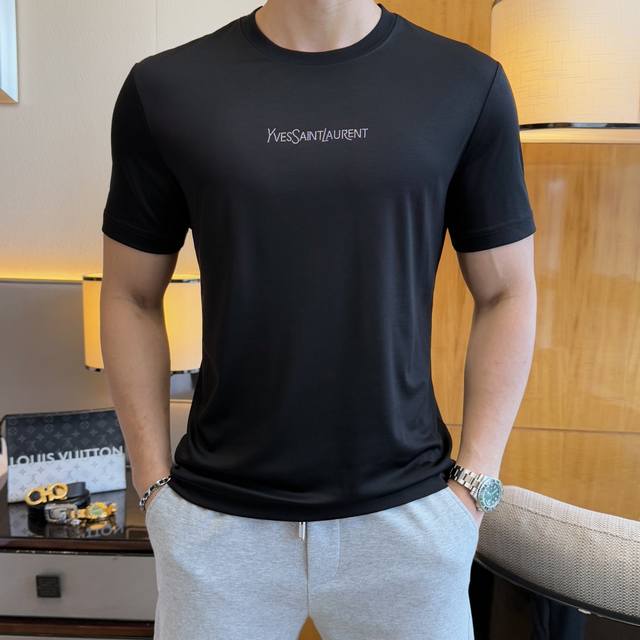 Ysl 2025Ss Spring and Summer Short-sleeved T-shirt for the Year of the Snake. Hi