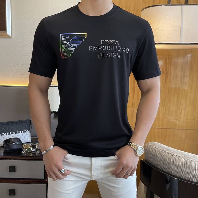 Armani 2025Ss New Year Spring and Summer boutique short-sleeved T-shirt official
