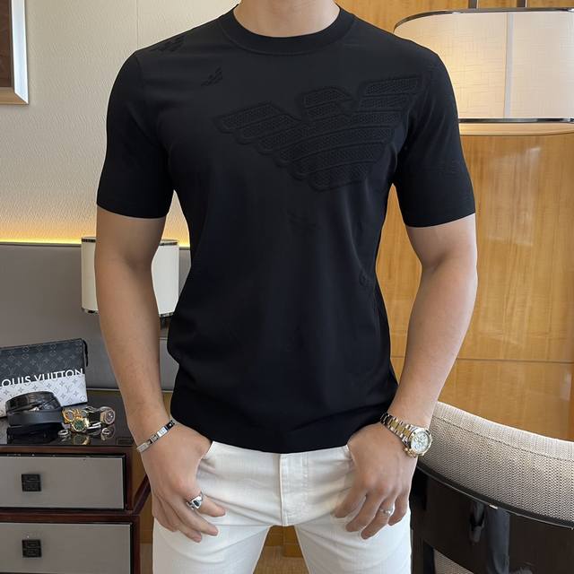 Armani 2025Ss Spring and Summer latest hot-selling boutique short-sleeved T-shir