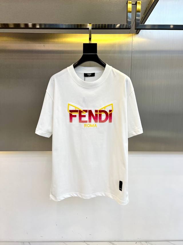 G Fendi, 2025Ss new summer men's round neck short-sleeved T-shirt with classic c