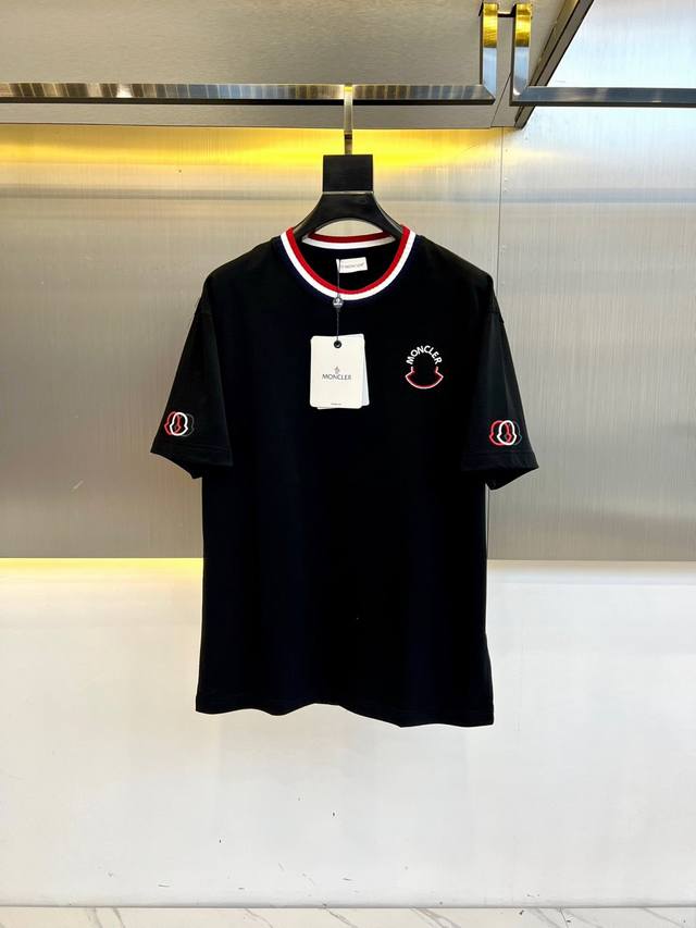 Mon, 2025 Spring/Summer new rainbow ribbed round neck short-sleeved T-shirt. Hig