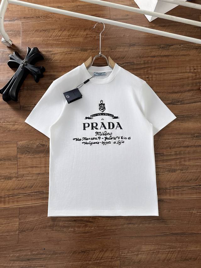 Prada 2025 Spring and Summer latest short-sleeved T-shirt, original label custom