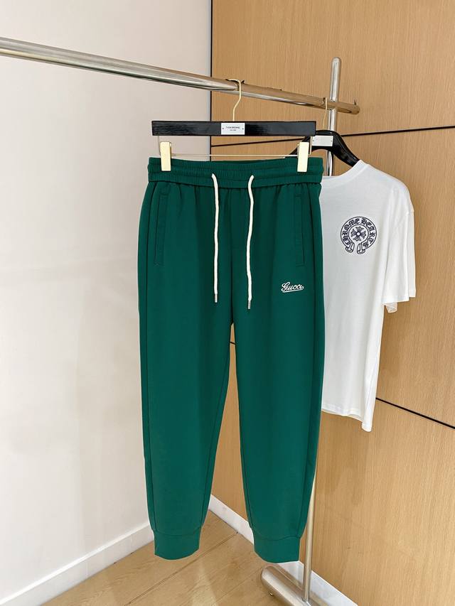 Gucci 25Ss new spring and summer casual pants. Customized copper-ammonia silk ai