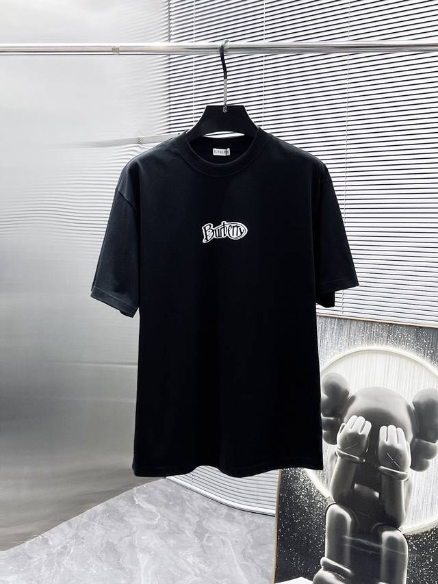 Burberry 2025Ss new short-sleeved T-shirt, loose-fitting round neck T-shirt, hig