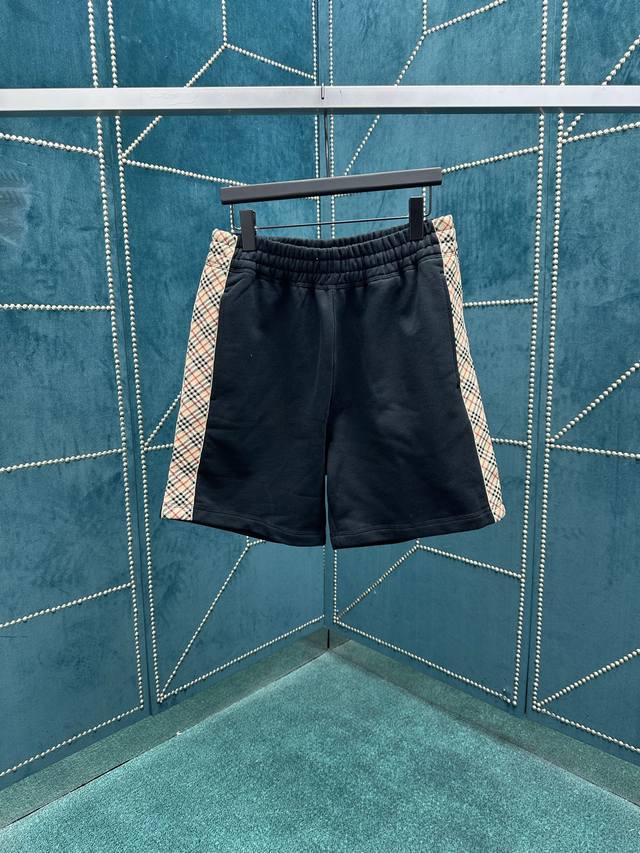 Burberry 25Ss new drawstring shorts, made from cotton blend jersey with signatur