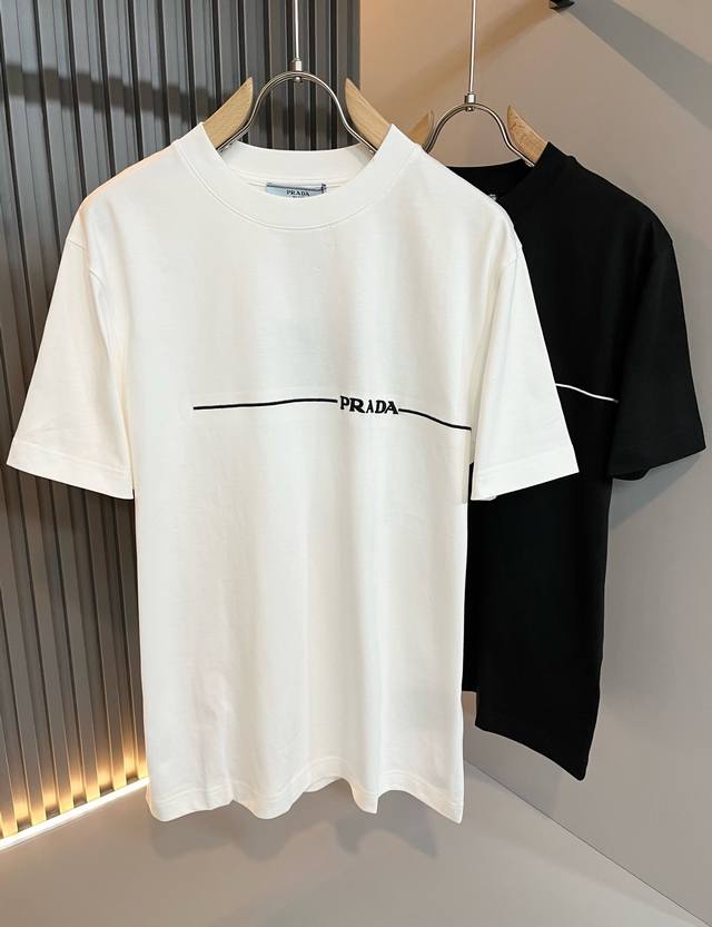 Prad*A 2025 spring and summer new men's and women's short-sleeved T-shirts, the