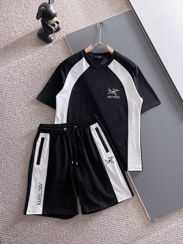 Direct brand Arcteryx 2025 round neck short sleeve shorts suit Pure cotton fabri