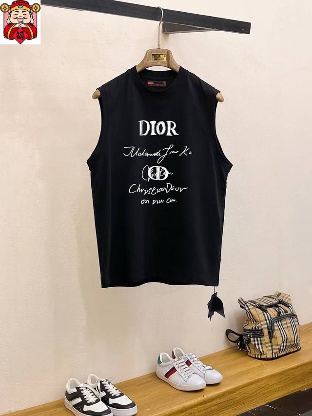 Straight brand Dior Dior 2025 summer new vest T-sleeve classic simple style anyo