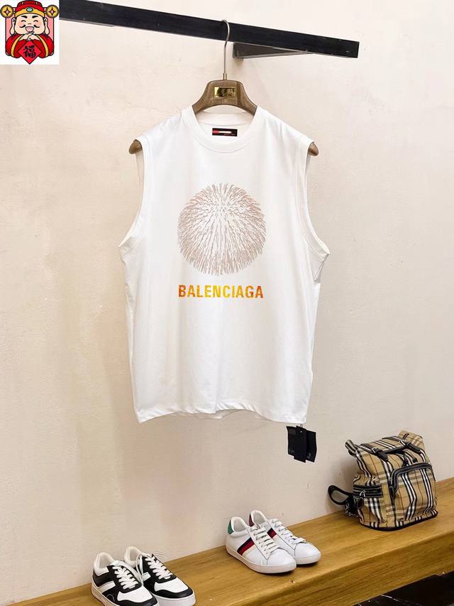 Straight brand Balenciaga Paris family 2025 summer new vest T-sleeve classic sim