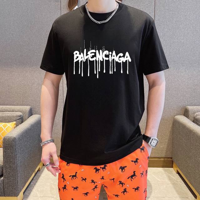 Balenciaga Paris family fat man's gospel original men's casual short-sleeved T-s