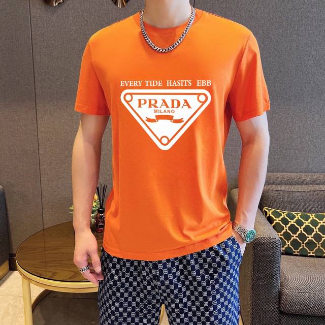 Direct brand Prada Prada fat man's gospel original men's casual short-sleeved T-
