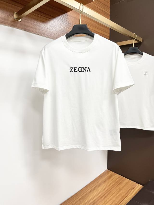 Zegna 25 Spring/Summer new arrival brand letter logo short-sleeved T-shirt, Xy c