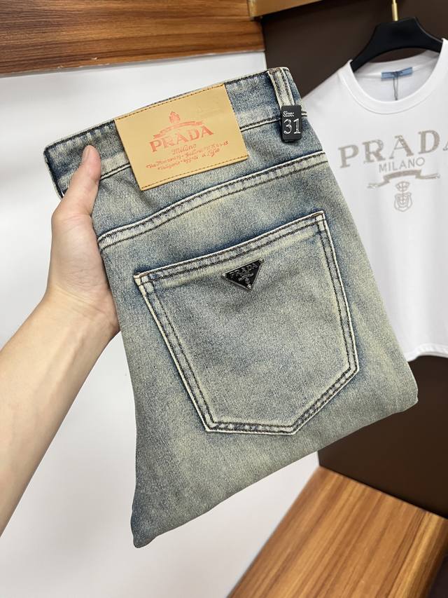 Prada 2025 Summer New European Station Men's Business Casual Jeans When business