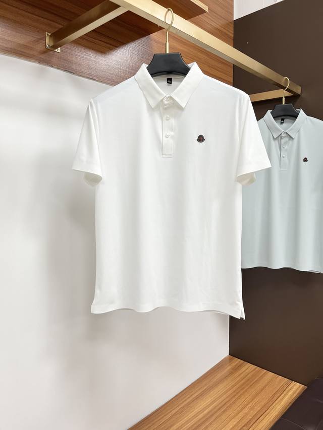 Moncler's classic Polo collar design for spring and summer 2025, paired with a s