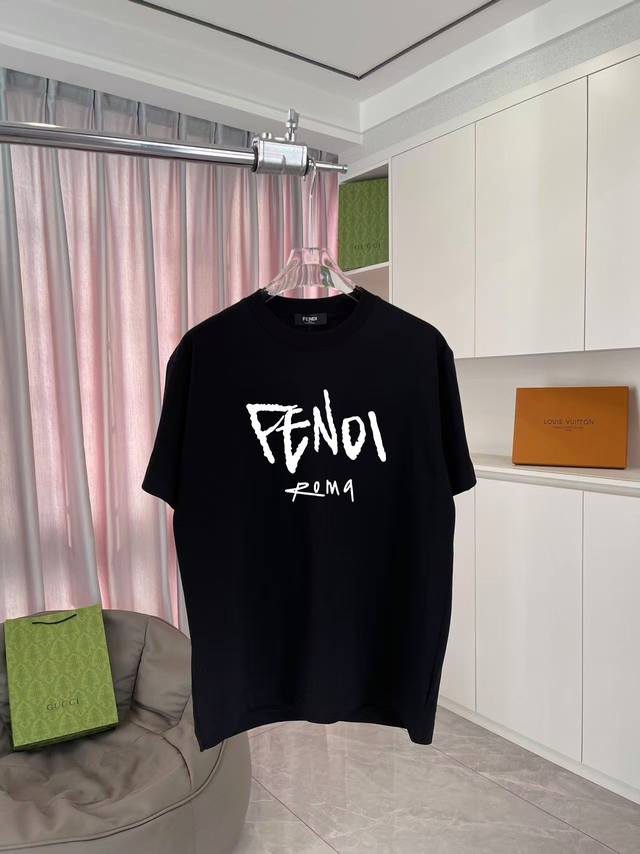 Fd Fendi 2025 summer new personalized letter logo printing custom fabric 300G sh