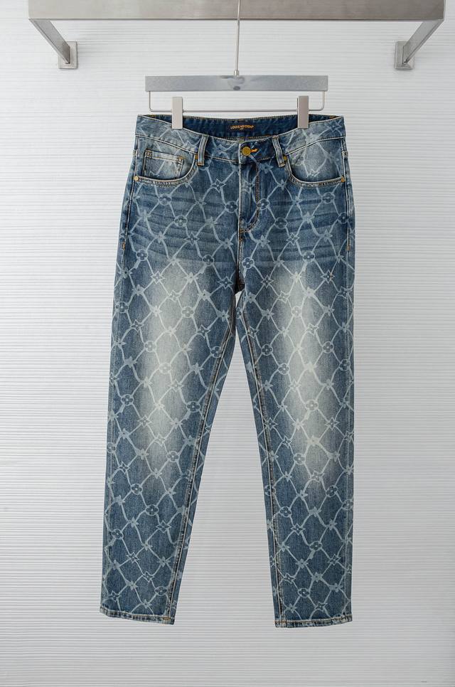 New# LV 2025Ss Men's Fashion Straight Jeans! Rarely available through the tradin