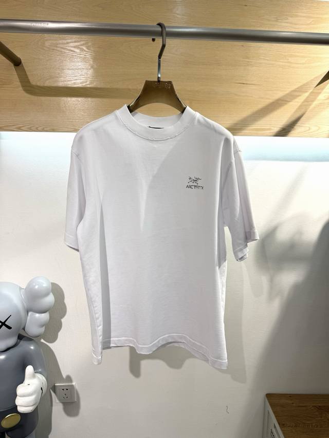 Arcteryx Arc'teryx Metallic Silver Logo Print Heavy Ripped Short Sleeve T-shirt