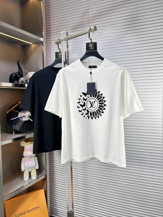 Lv*Louis Ss25 Early Spring New Short-sleeved T-shirt, Ice Tide Cotton Series The