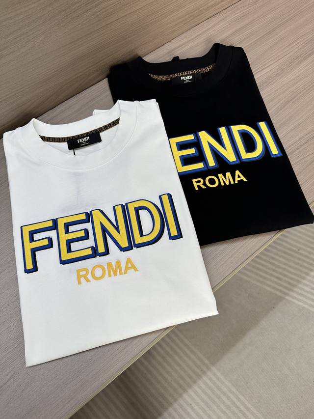 Fd Fendi 25Ss Summer latest short-sleeved round neck T-shirt, high-end custom de