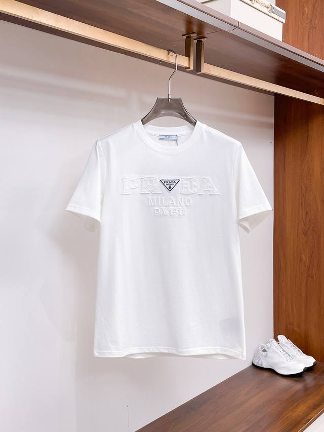 Prada's new 2025Ss spring and summer couple's classic icon design short-sleeved