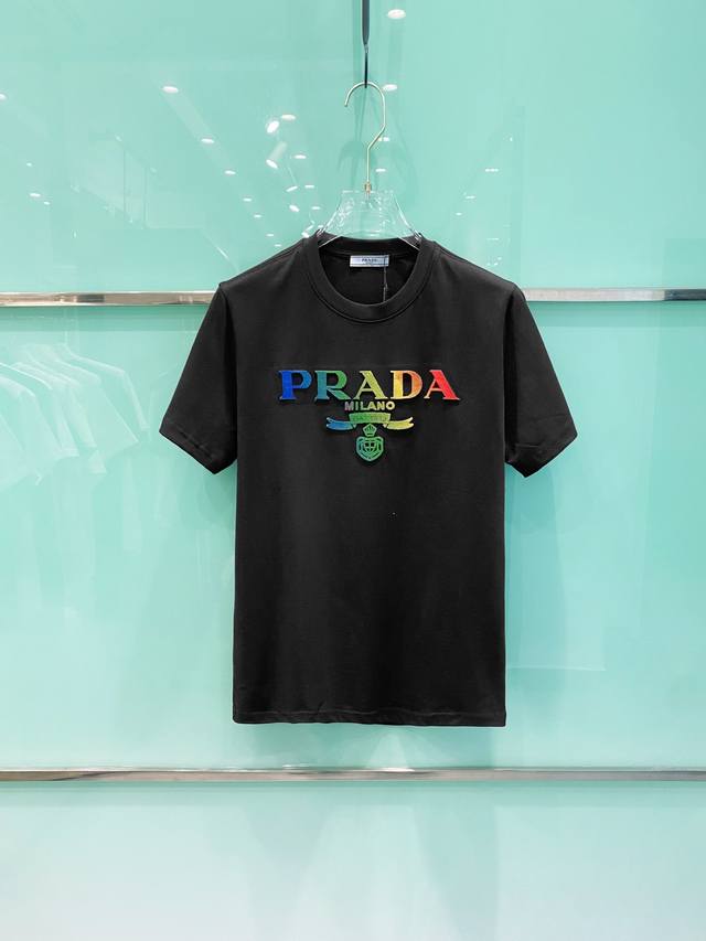 Prada 2025 Spring/Summer new men's and women's short-sleeved T-shirts, the lates