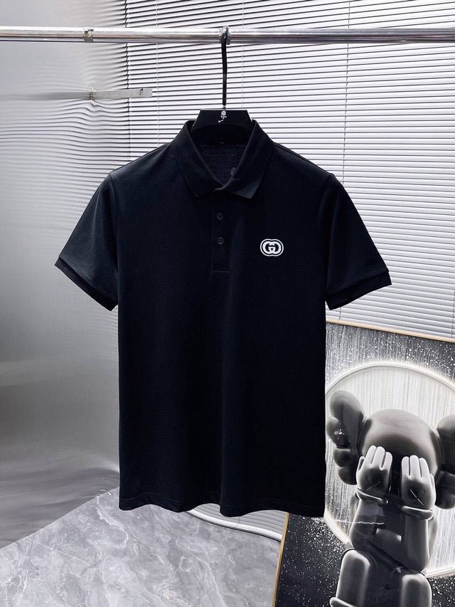 Gucci small embroidery 2025 summer men's new lapel short-sleeved Polo shirt, cus