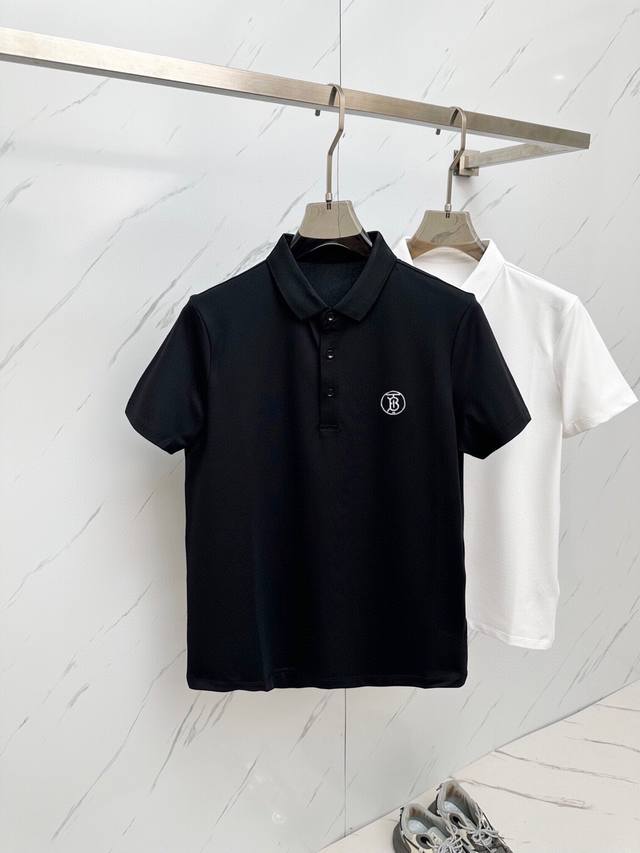 Burberry small embroidery 2025 summer men's new lapel short-sleeved Polo shirt,