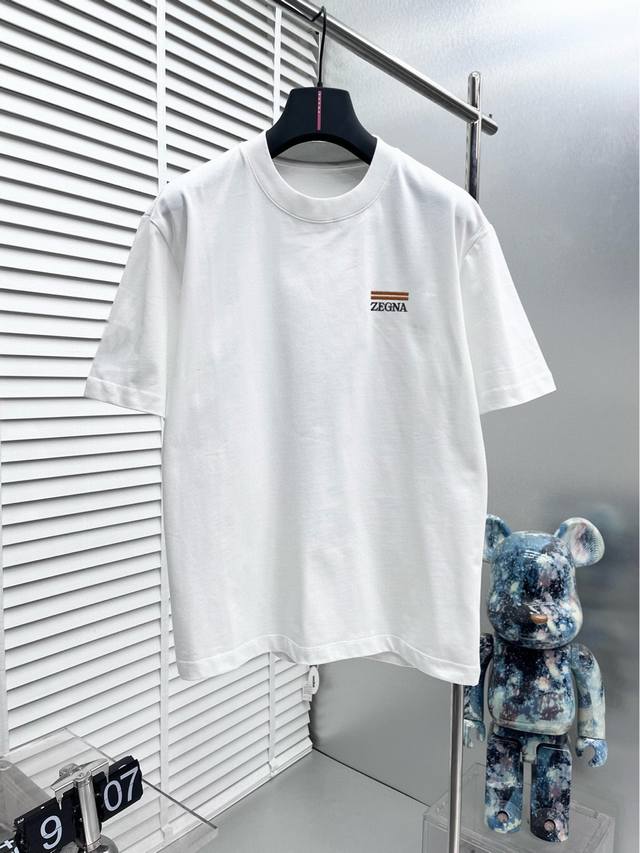 Zegna 2630Ss new short-sleeved T-shirt, custom imported original mercerized fabr