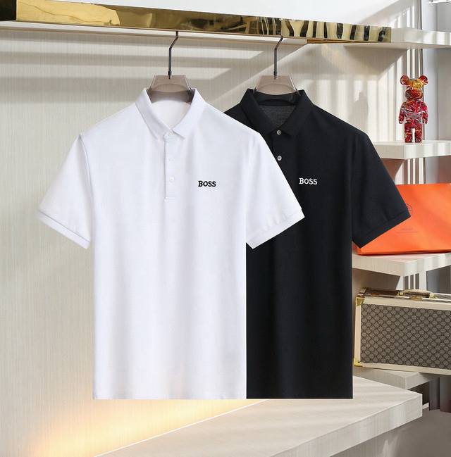 Boss small embroidery 2025 summer men's new lapel short-sleeved Polo shirt, cust