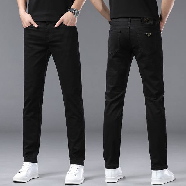 Prada's latest 2025 early autumn hot-selling jeans, made of European imported fa