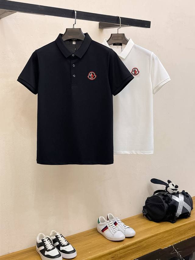 Monogram small embroidery 2025 summer men's new lapel short-sleeved Polo shirt,