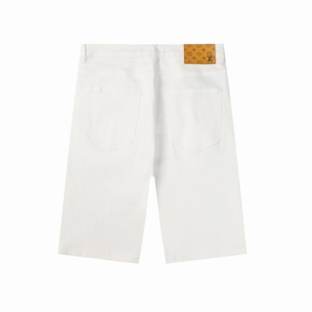 Lv 2025Ss new shorts back pocket logo jeans, foreign trade order. High-end hardw