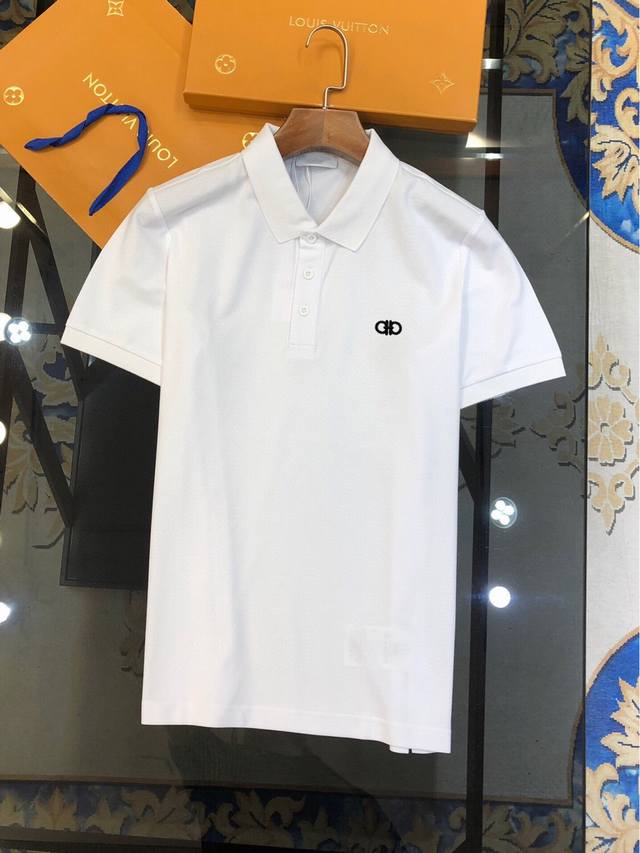 Non-raked small embroidery 2025 summer new men's lapel short-sleeved Polo shirt,
