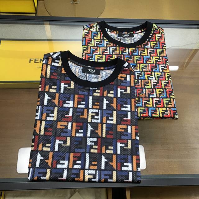 New Fend... 25 Spring and Summer new short-sleeved casual hollow mesh cotton sho