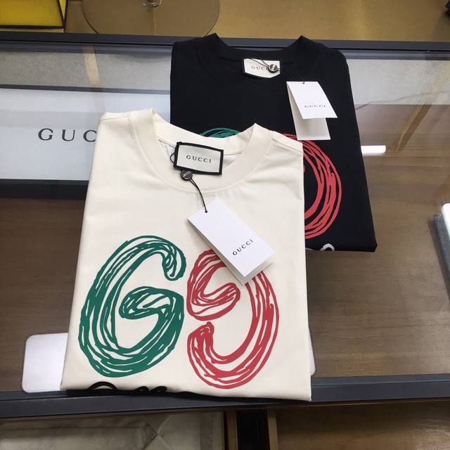 New fashion brand Gu.Ci... 2025 new fashion brand short-sleeved T-shirt with sli