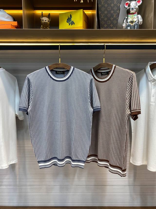 Lss new spring and summer technology fiber blended knitted round neck short Tee,