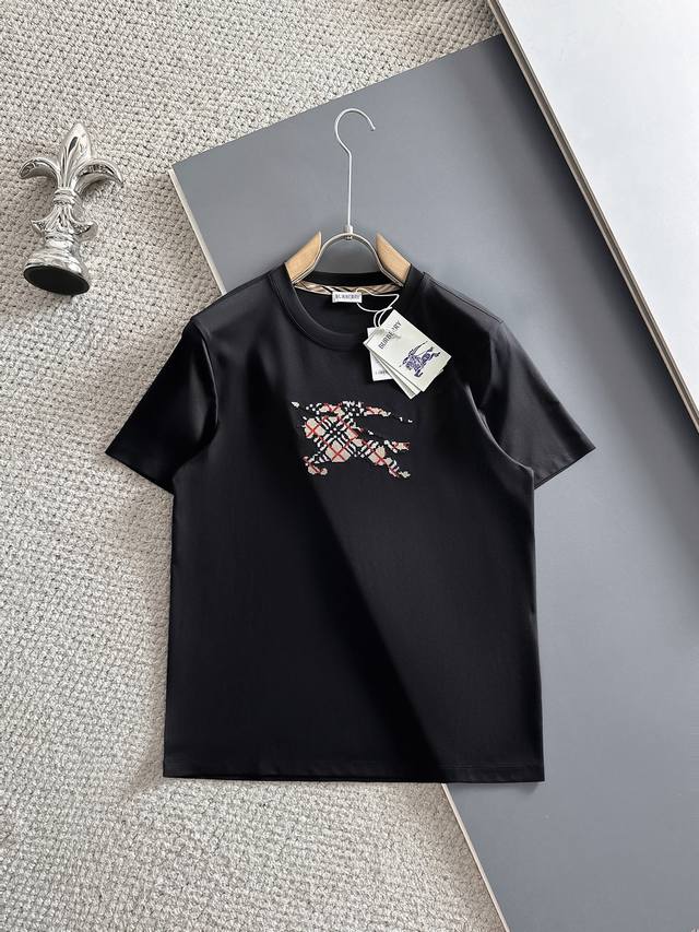 Burberry top quality 2025 new short sleeves! Selected 100 count double-sided mer