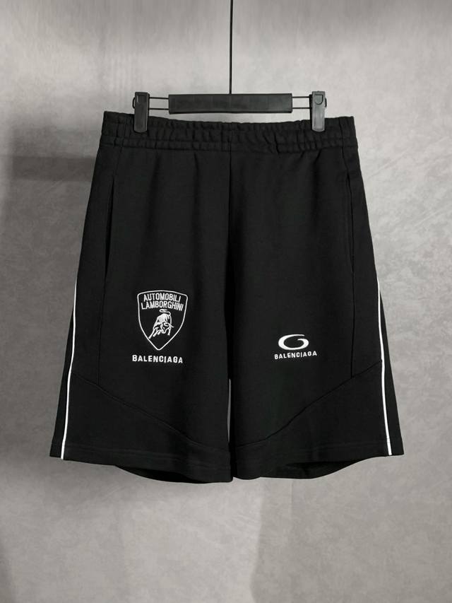 High quality Balenciga Lamborghini co-branded shorts use three-dimensional embro