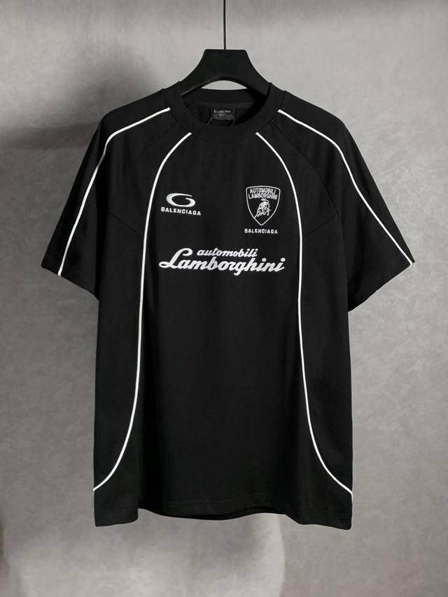 High quality Balenciga Lamborghini co-branded short-sleeved T-shirt uses importe