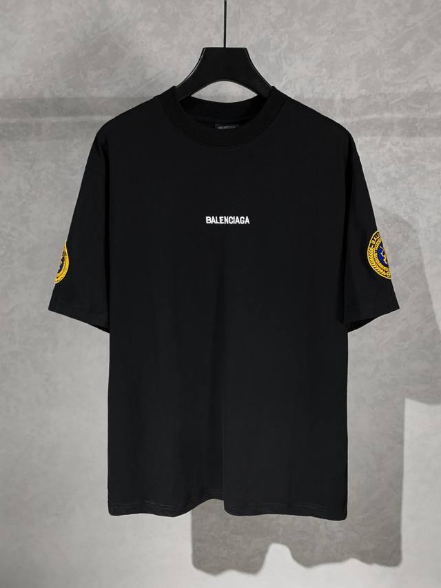 High quality Balenciga logo letter embroidered round neck short-sleeved T-shirt,