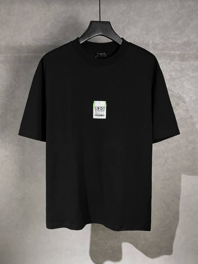 High quality Balenciga 520 series round neck short sleeve T-shirt, using three-d