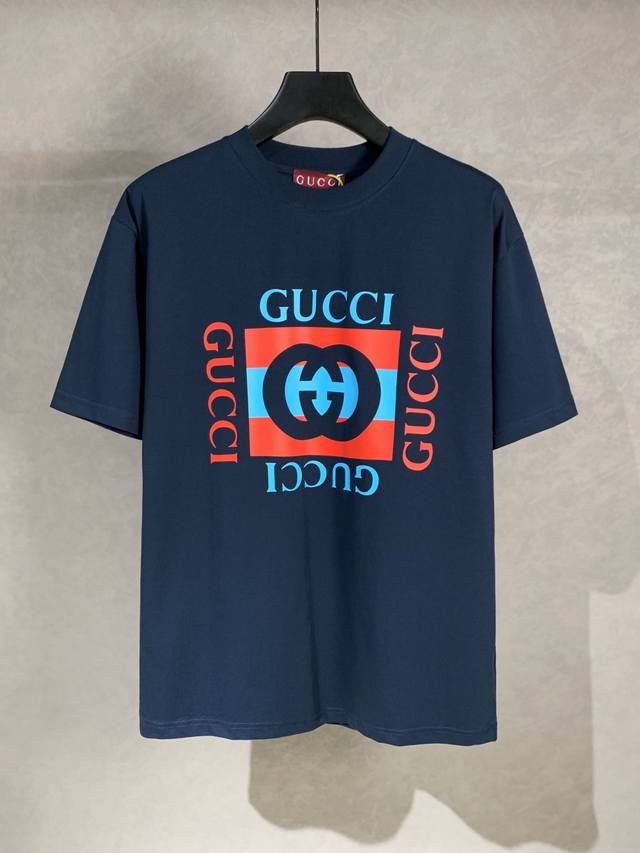 High quality Gucci double G Logo short-sleeved T-shirt, with three-dimensional d